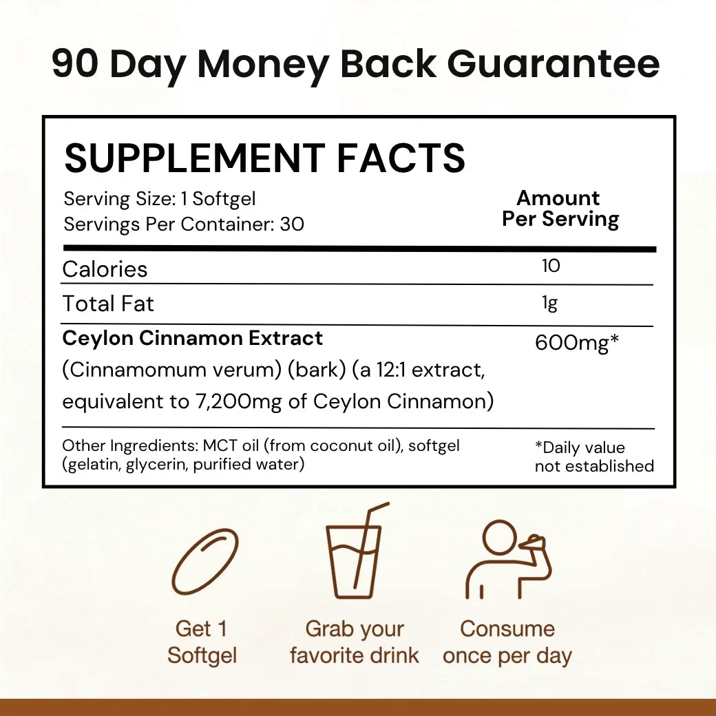 Ceylon Cinnamon 7200mg Equivalent with MCT Oil – image 5
